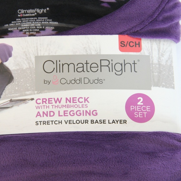 Cuddl Duds Climate Right Top Leggings Set Velour - Picture 6 of 7